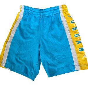 Jordan Boys Dri-FIT Mesh Athletic Shorts Blue Yellow White Size 6 5-6 Years